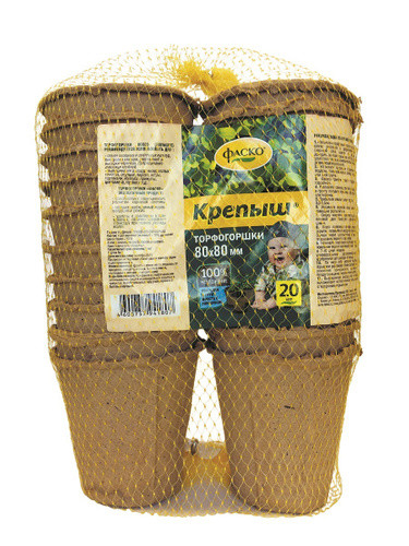 Торфогоршки 80*80мм Крепыш ФАСКО