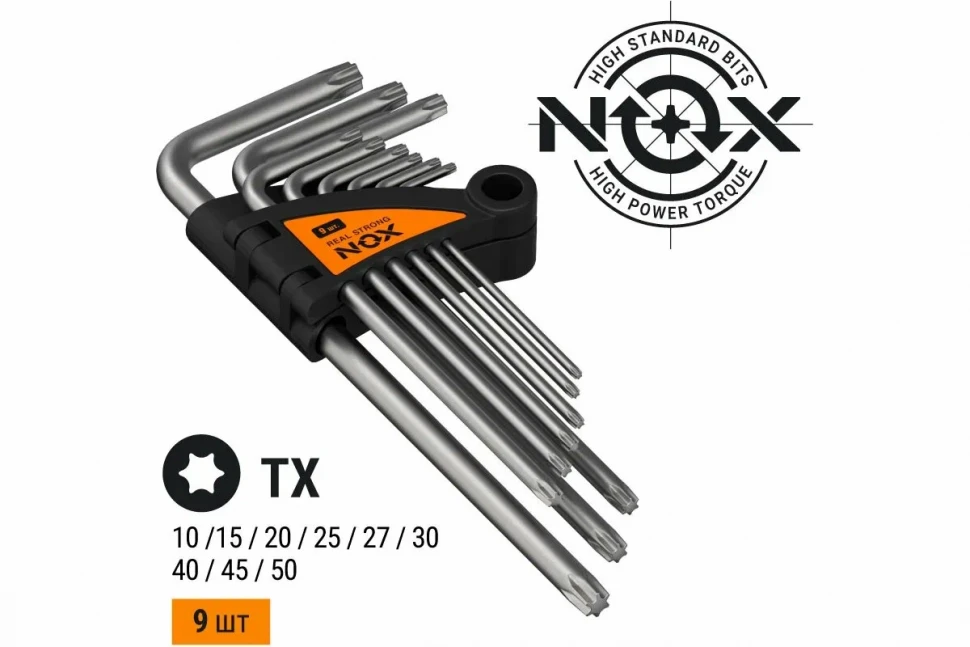 Набор ключей угловых шестигранных имбусовых 9шт Nox 