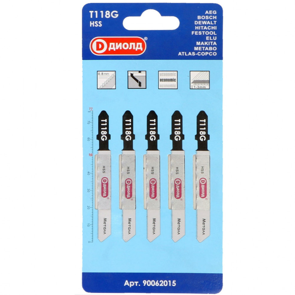 Пилки для лобзика Диолд T118G